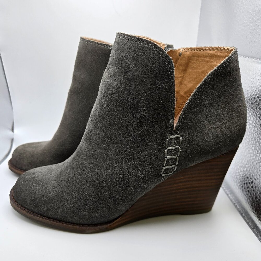 Lucky Brand Grey Suede Yimme Booties Size 6.5